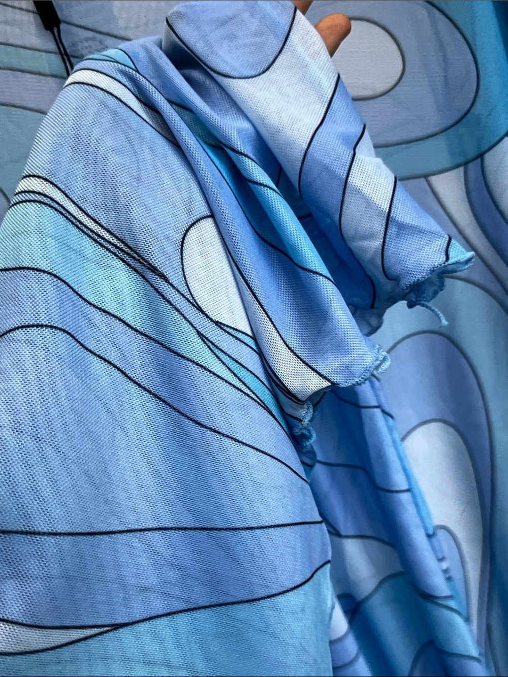 Emilio Pucci Light Blue & White Marble-Print Maxi Dress - Picture 8 of 8